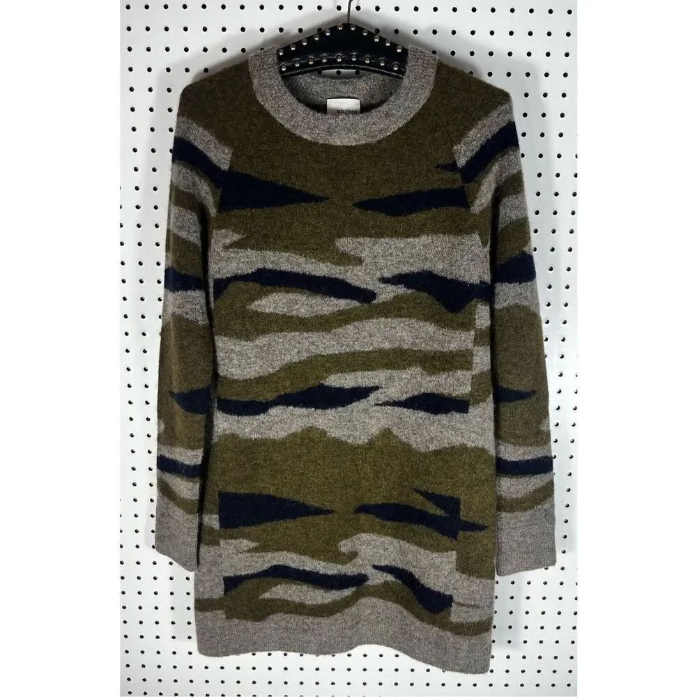 Aritzia Wilfred Free Alpaca Wool-Blend Long Camouflage Pullover Sweater